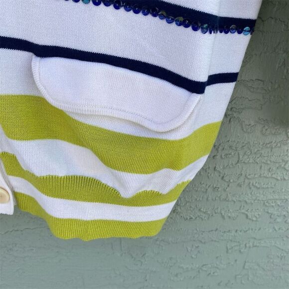 Guess by Marciano Women's Striped Cardigan Sweater Silk & Cotton Size L - Picture 7 of 13